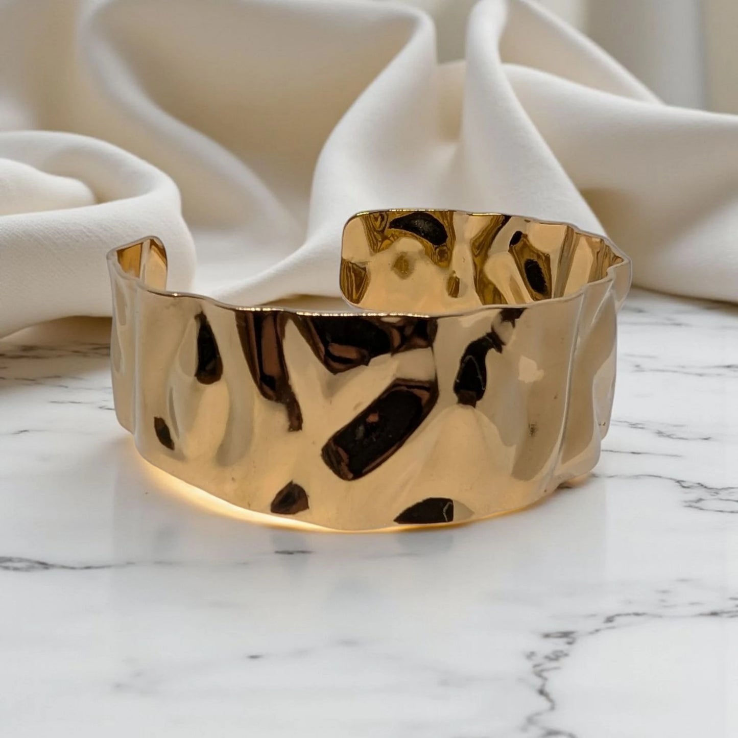 Gold Wide Wrist Cuff