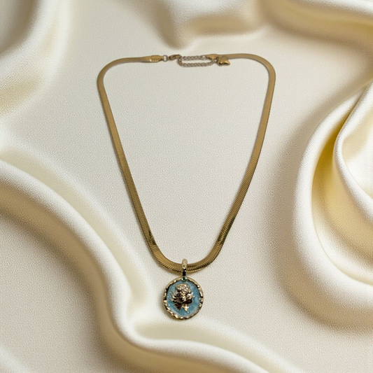 Stainless Steel Round Shape Pendant Necklace