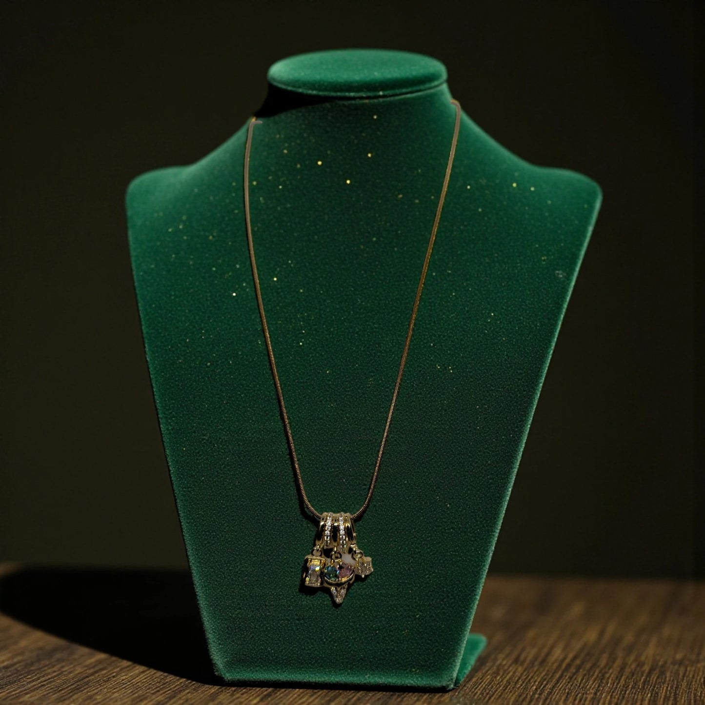 Waterproof Gold Plated Stainless Steel Mixed Shape Necklace