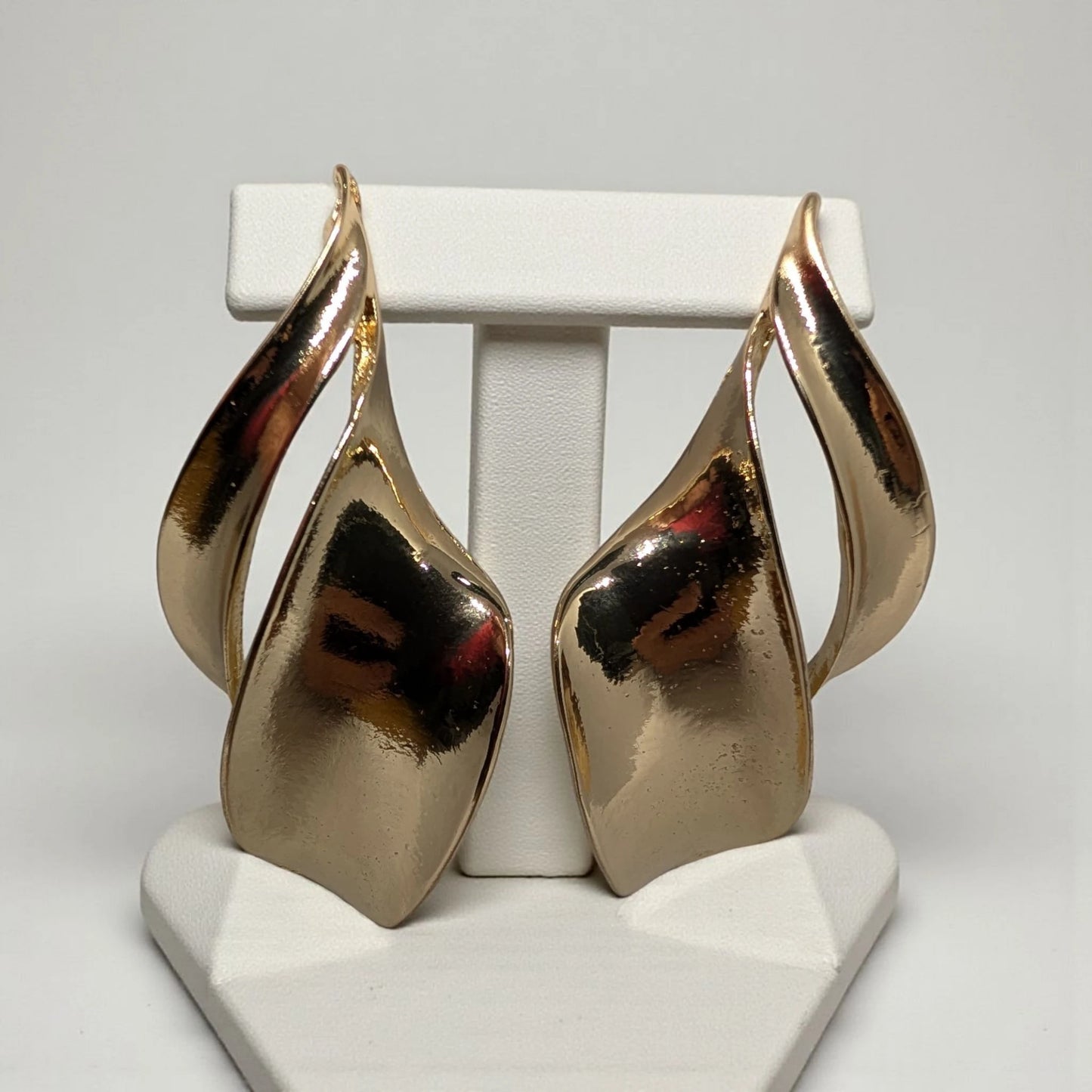 Gold Plated Large Leaf Earring