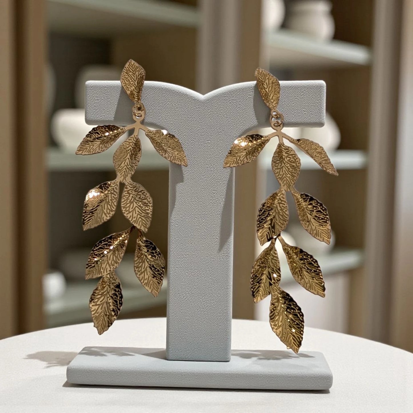 Gold Leaf Drop Earring