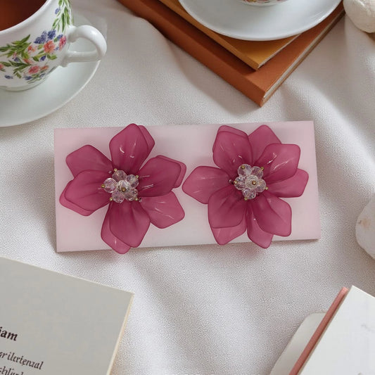 Multi-layered Foral Stud Earrings