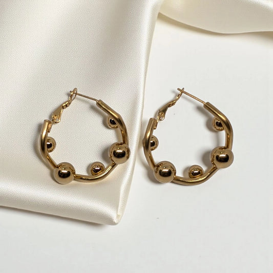 Waterproof Gold Plated Hoop Earrings
