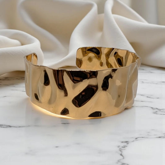 Gold Wide Wrist Cuff