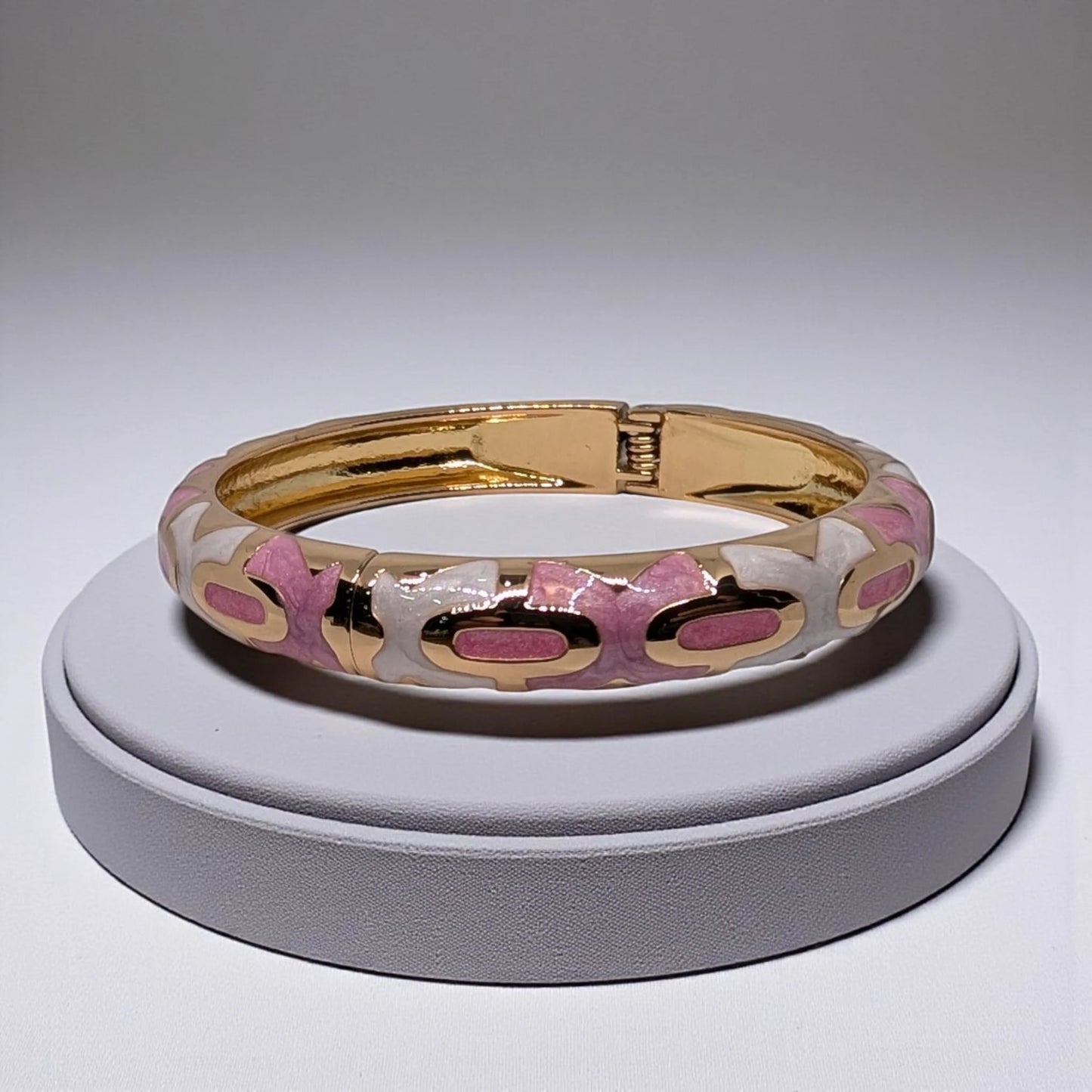 Enamel Open Bangle Bracelet with Design