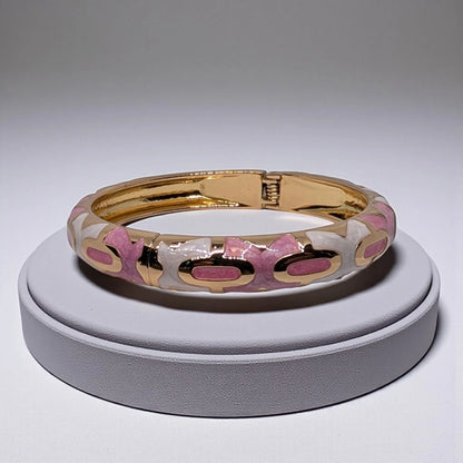 Enamel Open Bangle Bracelet with Design