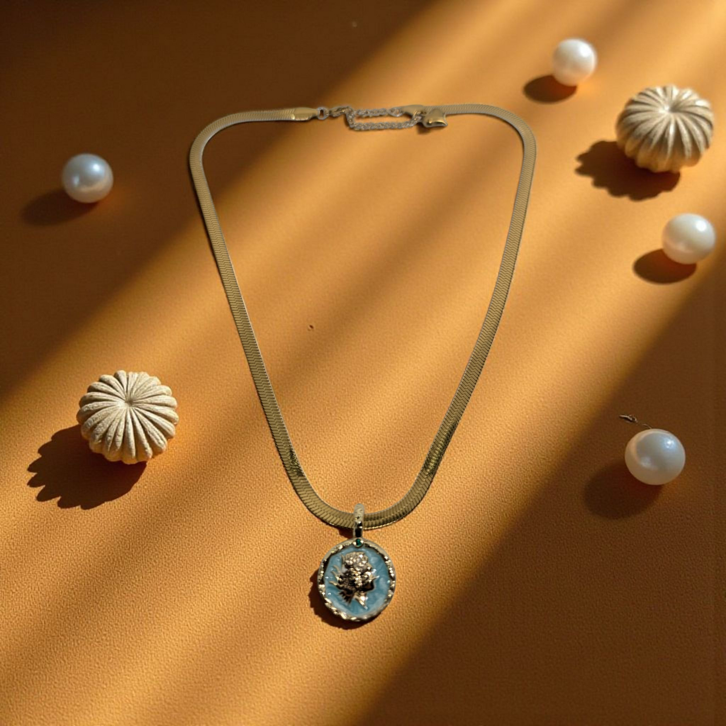 Stainless Steel Round Shape Pendant Necklace