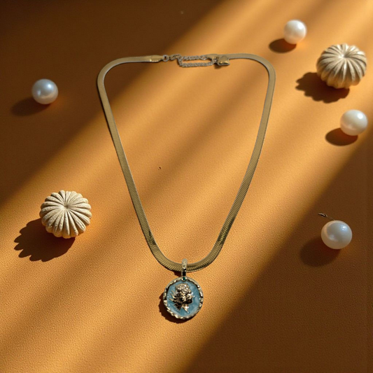 Stainless Steel Round Shape Pendant Necklace