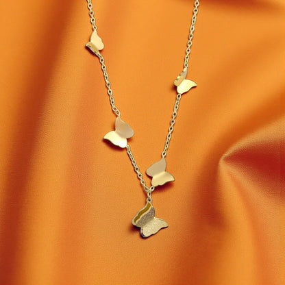 18K Gold Plated Stainless Steel Butterfly Charm Waterproof Necklace