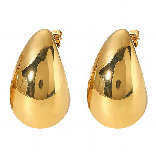 Teardrops Stud Earrings 18K Gold Plated Stainless Steel Waterproof