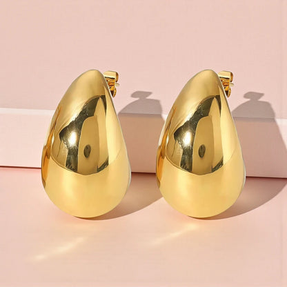 Teardrops Stud Earrings 18K Gold Plated Stainless Steel Waterproof