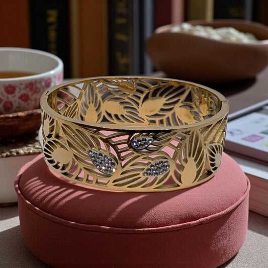 Golden Stainless Steel wide Bracelet