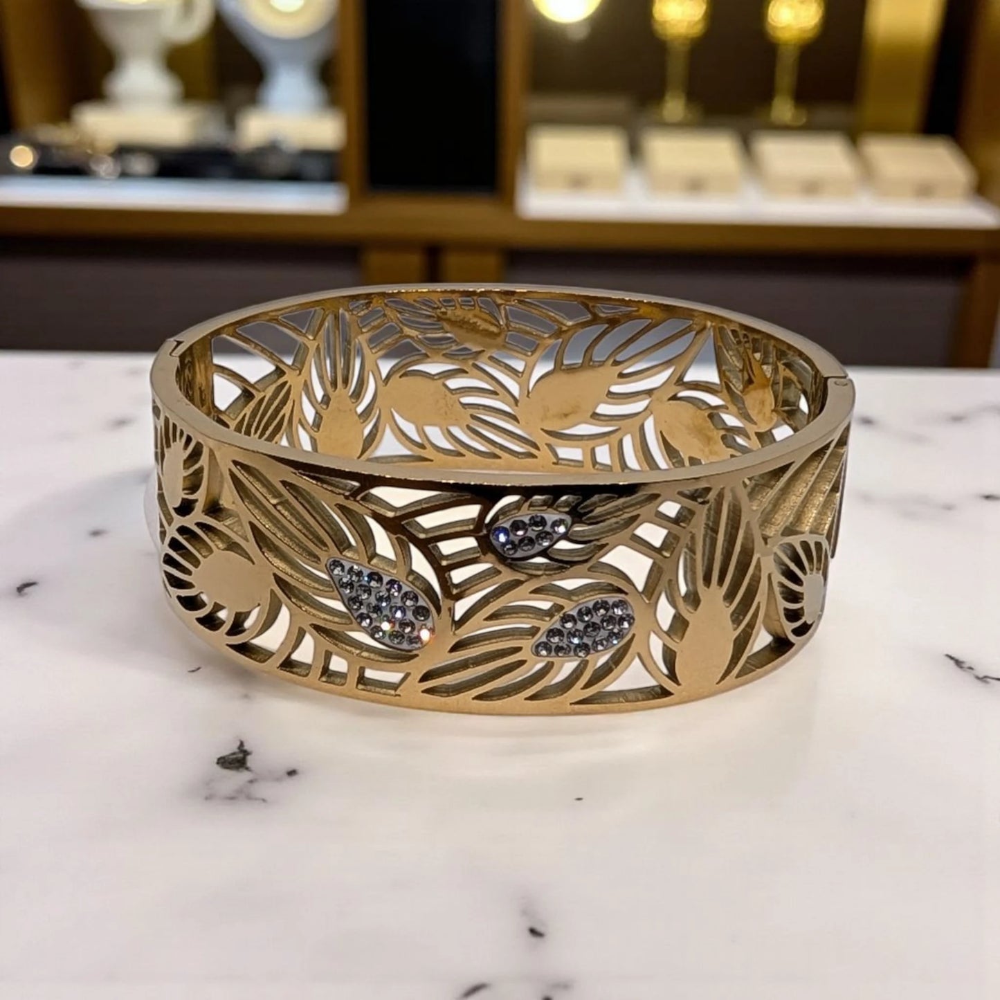 Golden Stainless Steel wide Bracelet