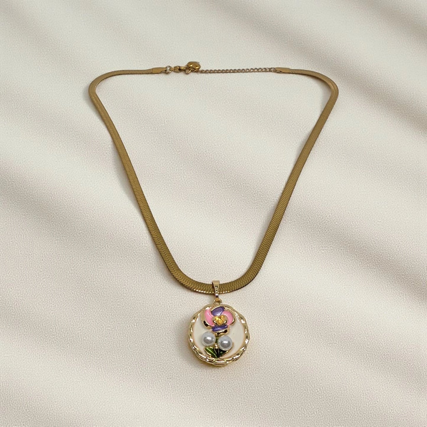 Stainless Steel Round Shape Pendant Necklace
