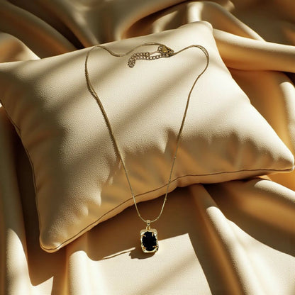 Black Rectangle Stainless Steel Pendant Set