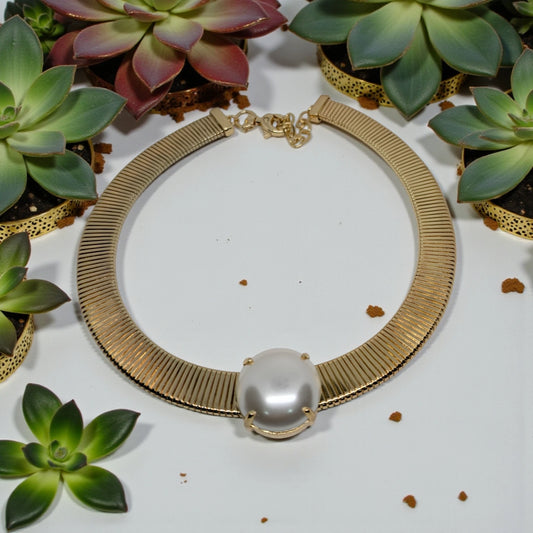 Gold Tone Choker Necklace