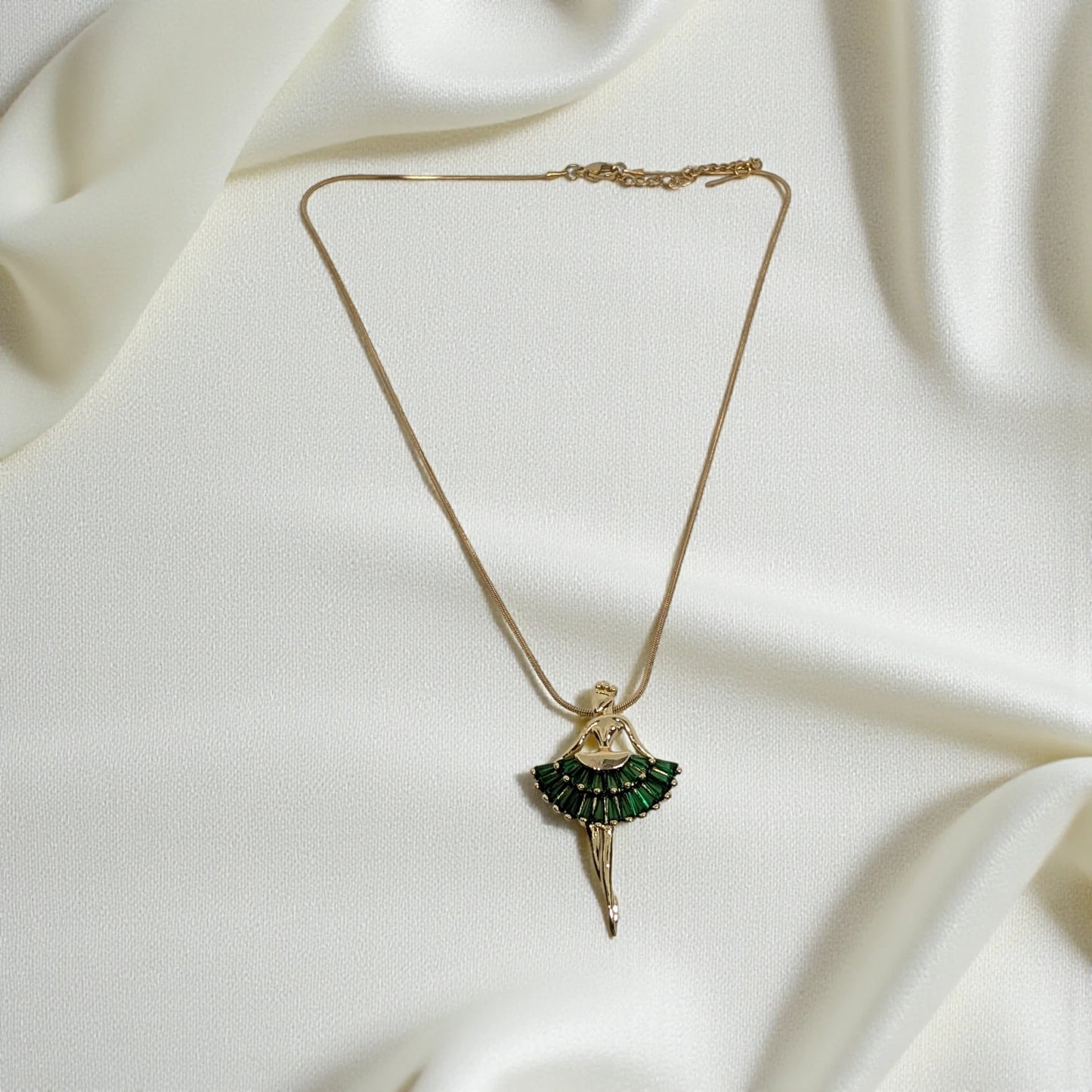 Ballerina Pendant Necklace Gold Plated Stainless Steel