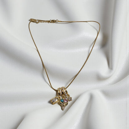 Waterproof Gold Plated Stainless Steel Mixed Shape Necklace