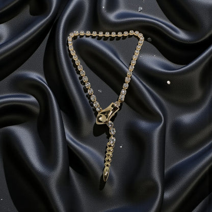 Gold Plated Lariat Snake Necklace