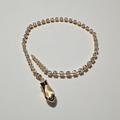 Gold Plated Lariat Snake Necklace