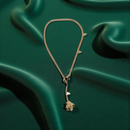 Stunning Rose Lariat Necklace, Y - Shape