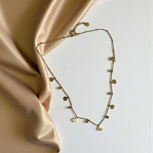 Gold Plated Stainless Steel Charms Necklace
